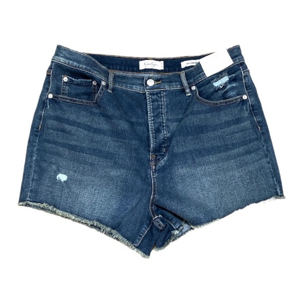 Jessica Simpson shorts Ventura high waist 16 distressed frayed denim jean NEW